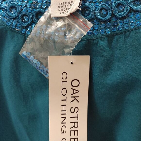 LADIES SLEEVELESS ROUND NECK TEAL FASHION TOP - Picture 5 of 6